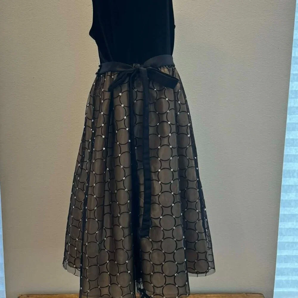 Jane Copeland Girls Black Formal Dress | Tulle Skirt & Rhinestones